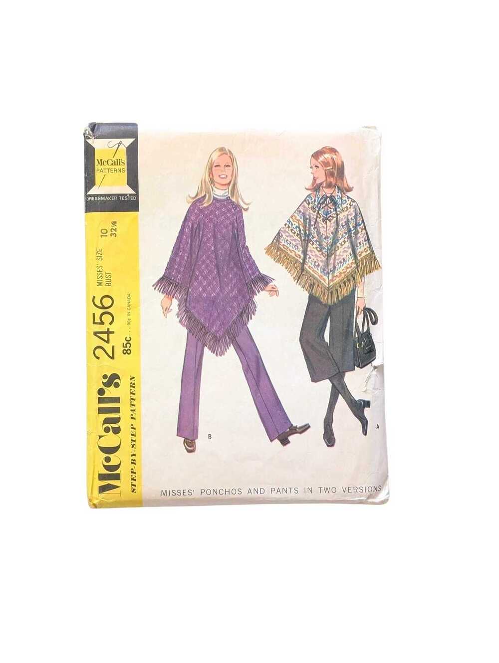 1970 Vintage McCall's 2456 Sewing Pattern for Ponchos & Pants